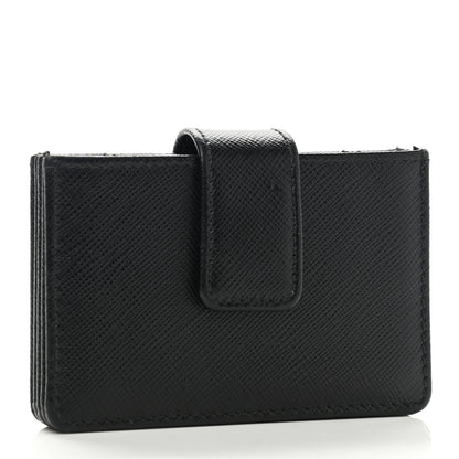 Prada Saffiano Metal Accordion Card Case Black 3 of 9