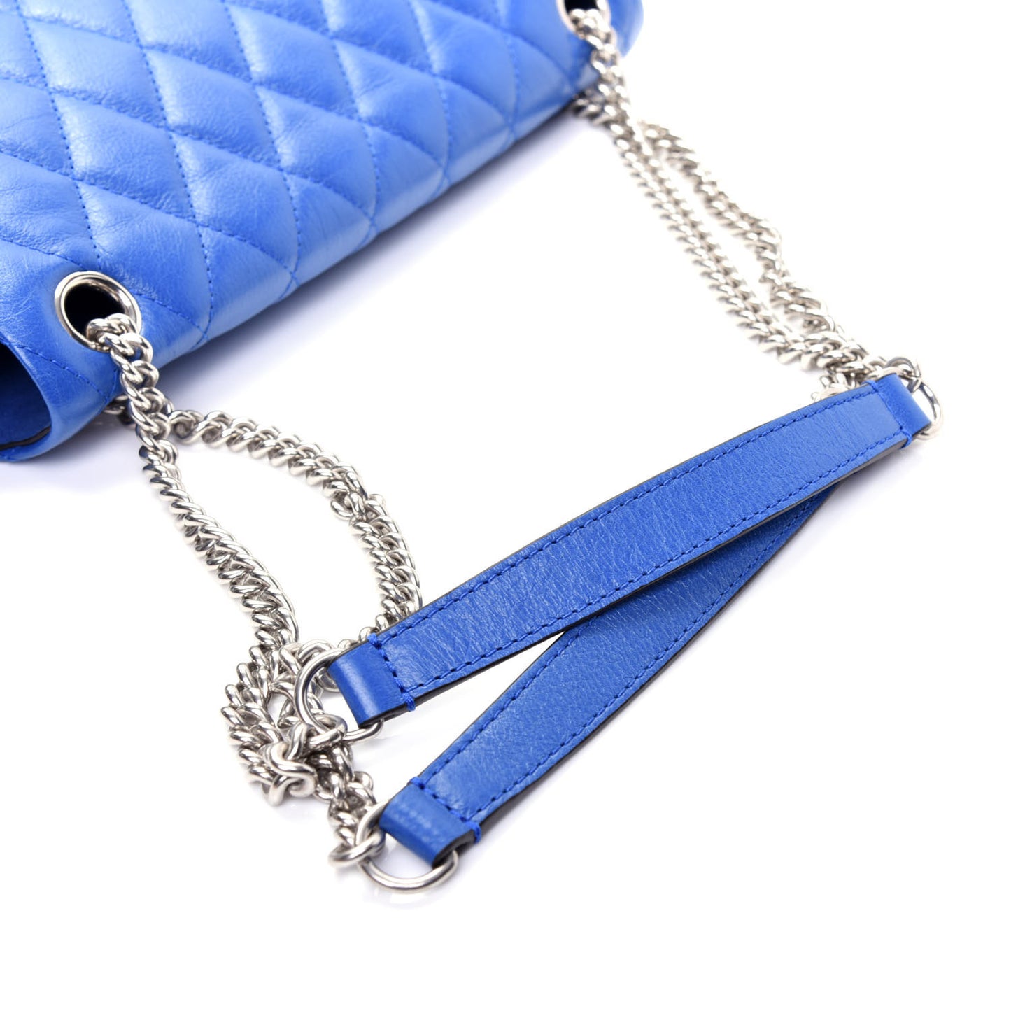 Shiny Buffalo Quilted Darley Shoulder Bag Porcelain Blue