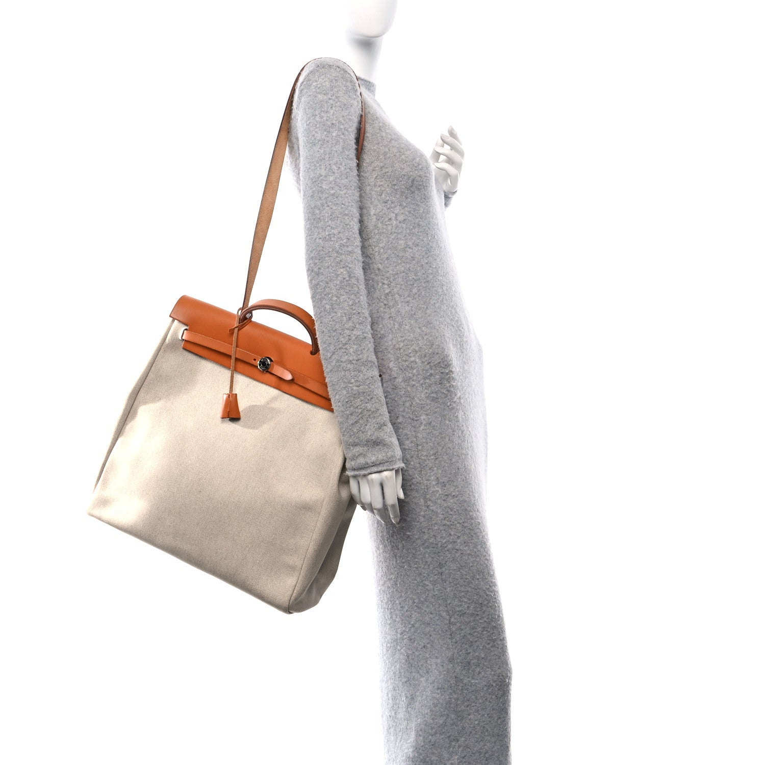 Hermes Toile Vache Calfskin Herbag 39 MM Natural 2 of 15