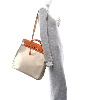 Hermes Toile Vache Calfskin Herbag 39 MM Natural 2 of 15