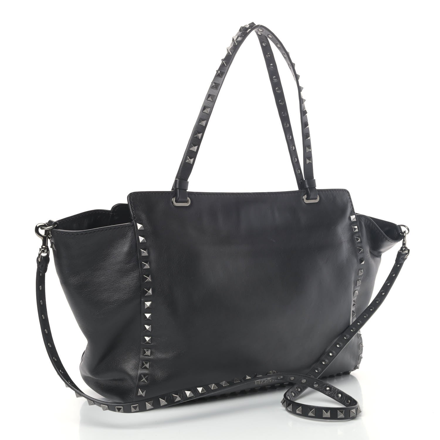Valentino Garavani Vitello Medium Rockstud Tote Black 2 of 6