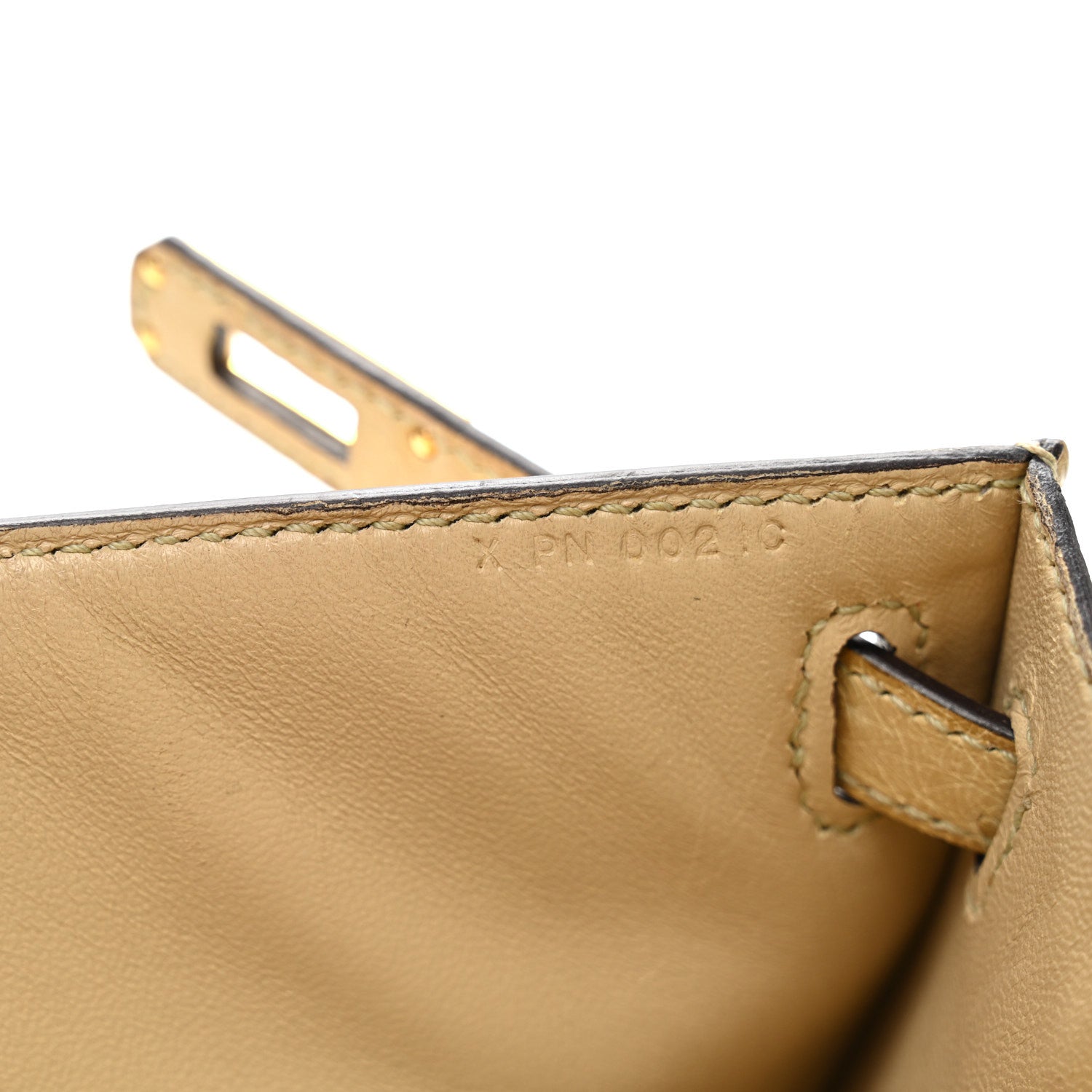 Hermes Ostrich Kelly Pochette Clutch Parchemin 7 of 12