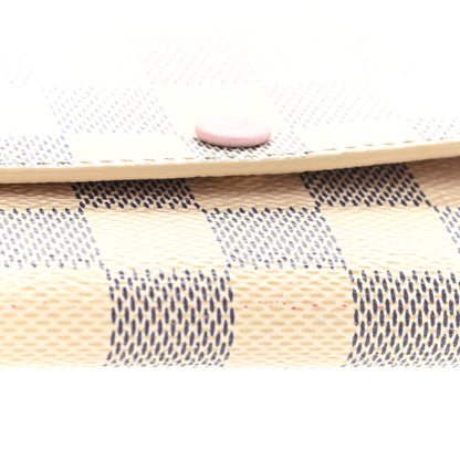Louis Vuitton Damier Azur Emilie Wallet Rose Ballerine 9 of 10