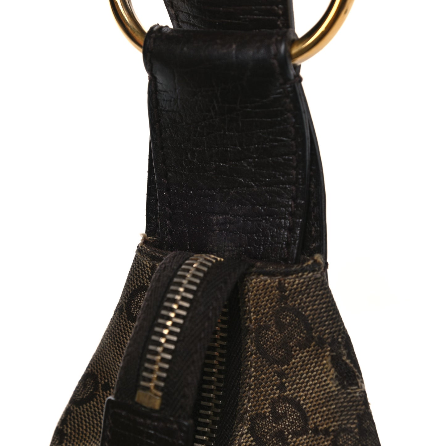 Monogram Medium Horsebit Chain Hobo Dark Brown