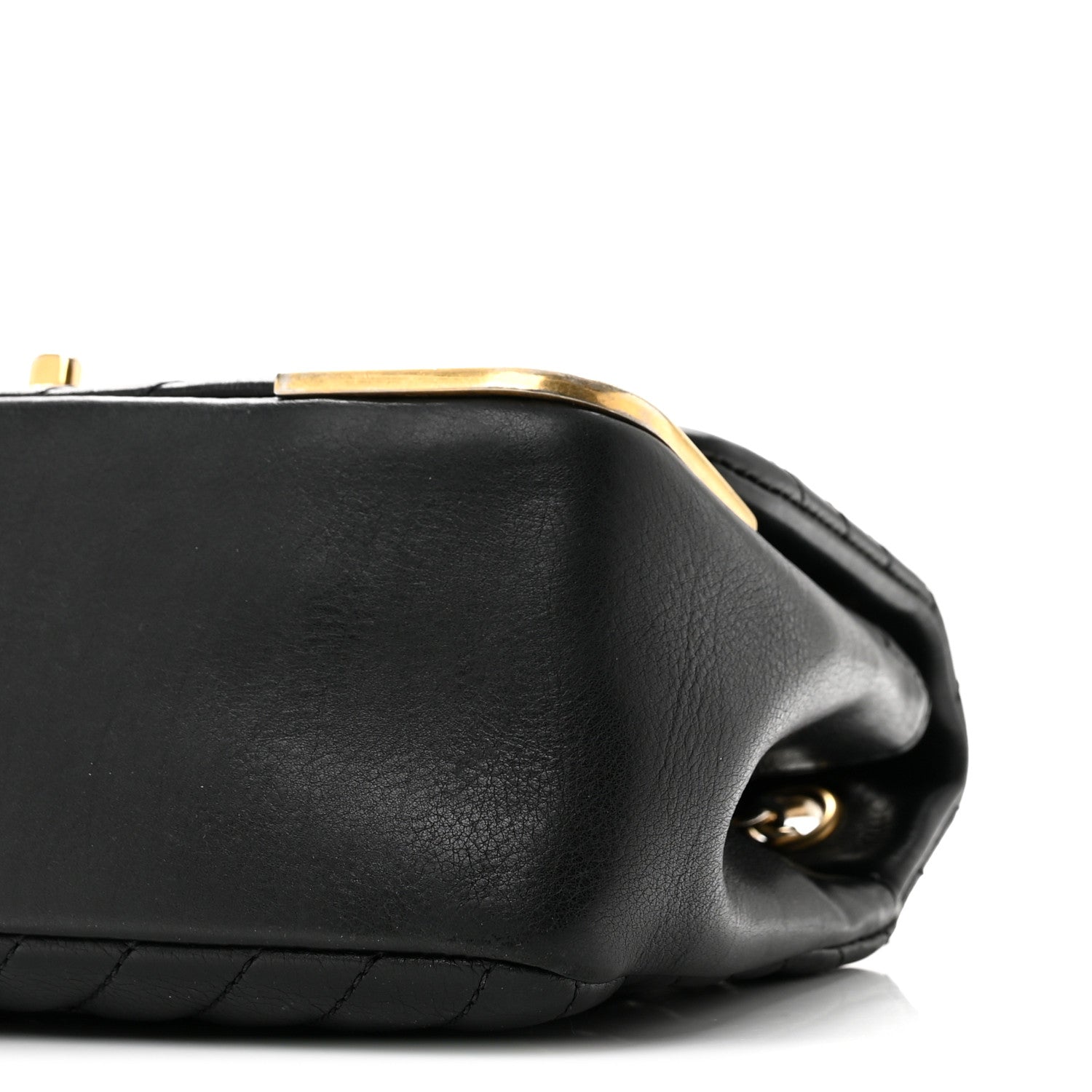 Chanel Calfskin Chevron Quilted Mini Rock The Corner Flap Black 10 of 13