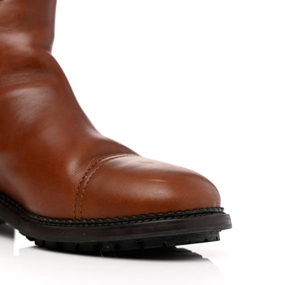 Chanel Calfskin Quilted CC Boots 37.5 Brown 13 of 16