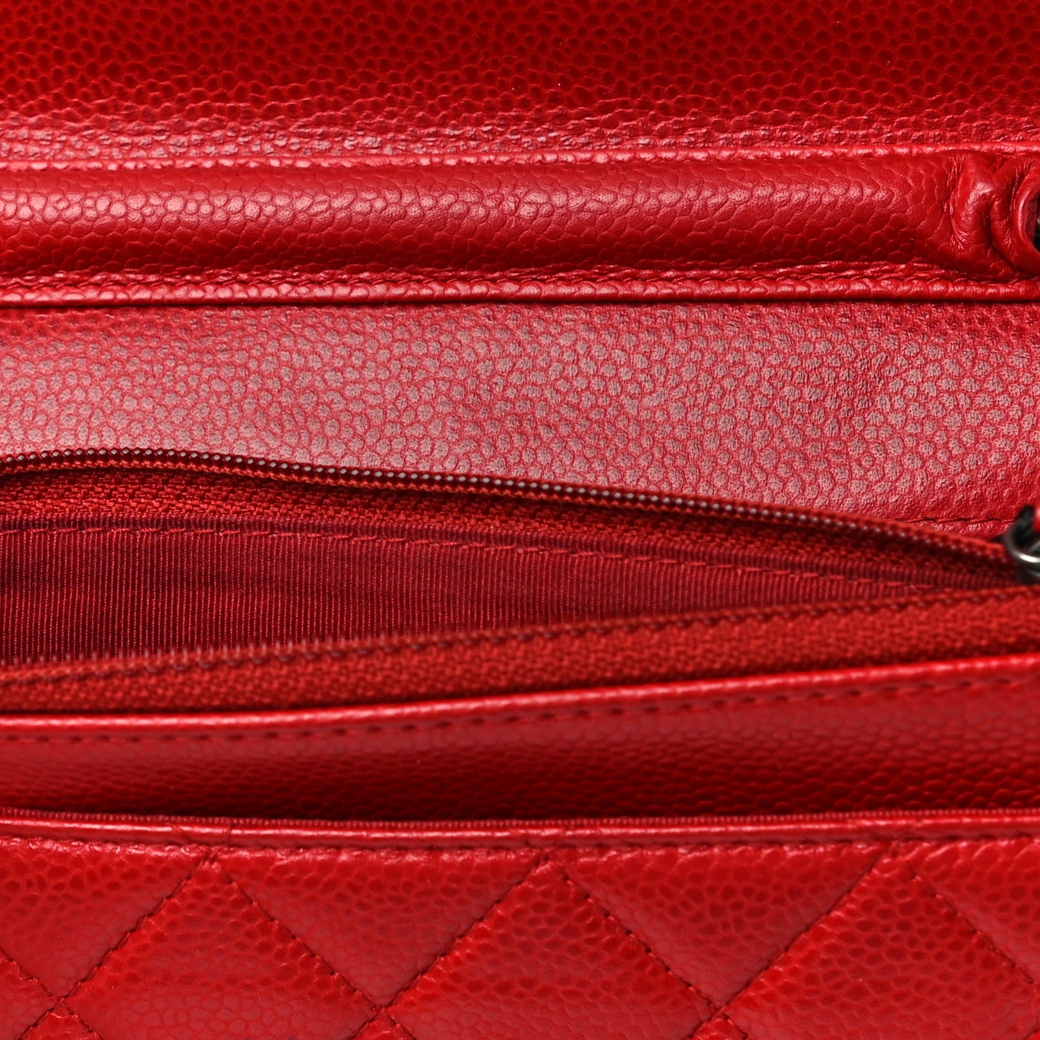 Chanel Caviar Quilted Wallet On Chain WOC Red 13 of 14