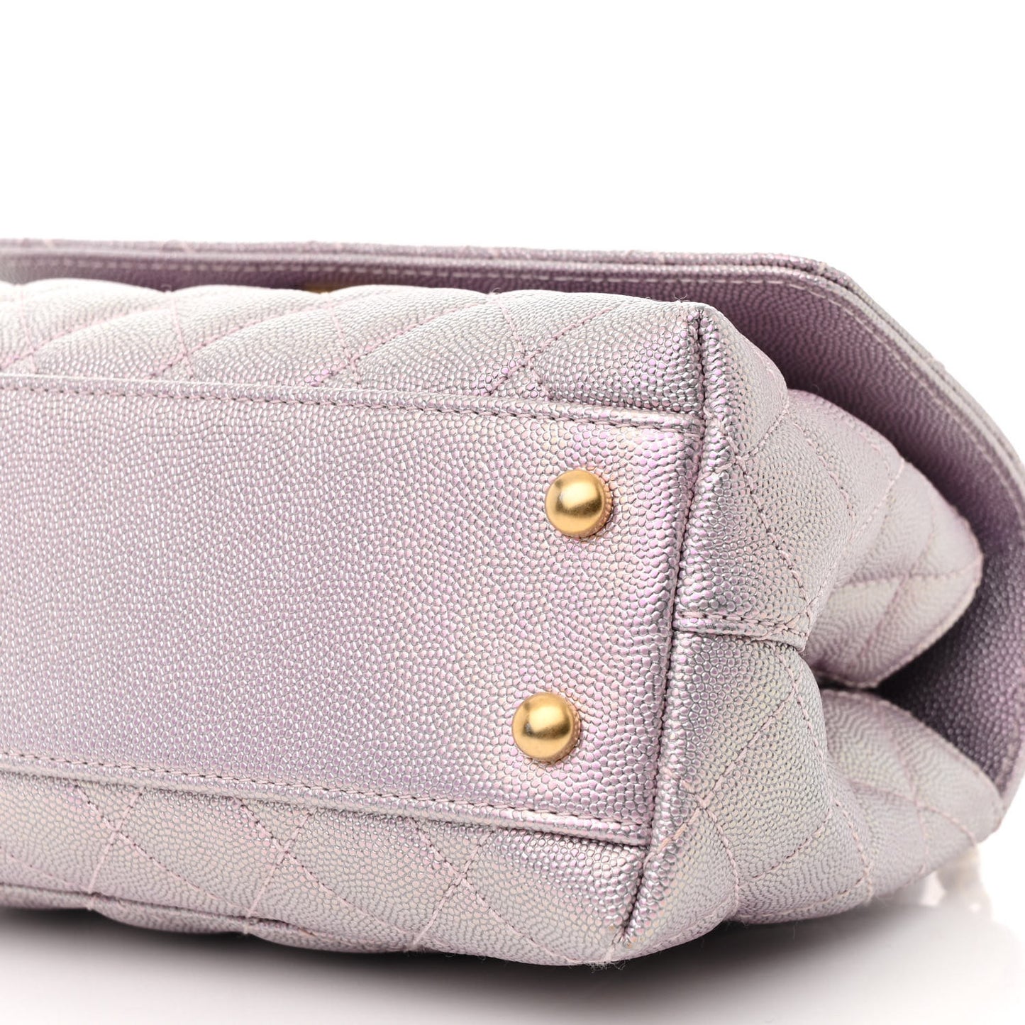 Metallic Caviar Quilted Mini Coco Handle Flap Light Pink