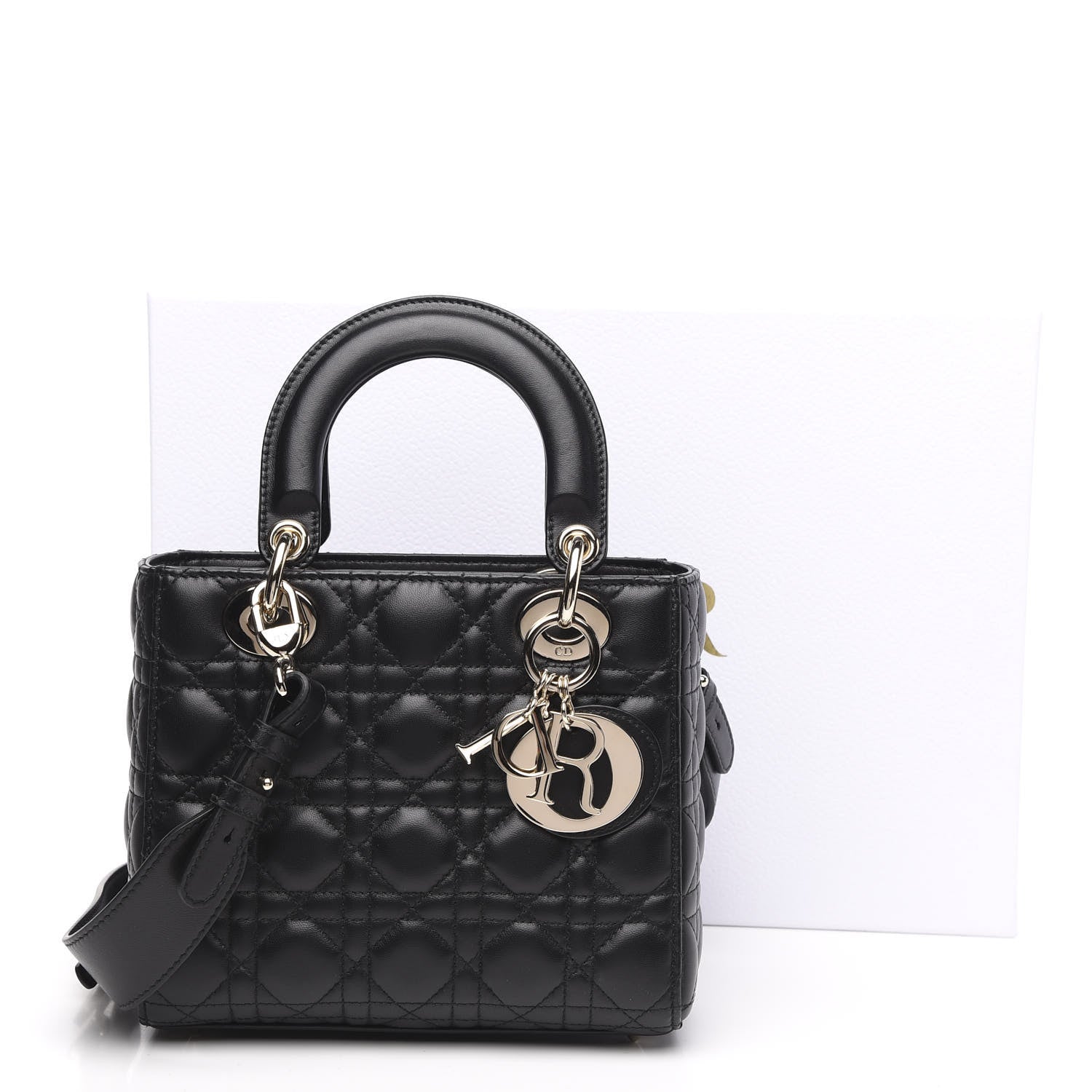 Christian Dior Lambskin Cannage Small My ABCDior Lady Dior Black 10 of 10