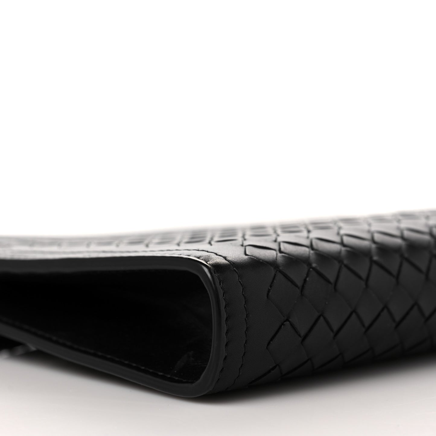 Nappa Intrecciato Wristlet Zip Wallet Black