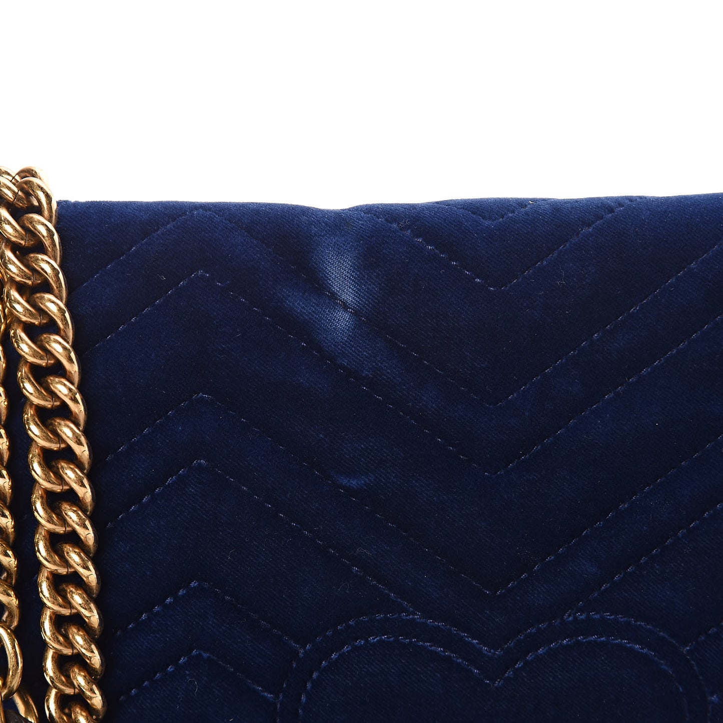 Velvet Matelasse Medium GG Marmont Shoulder Bag Cobalt Blue