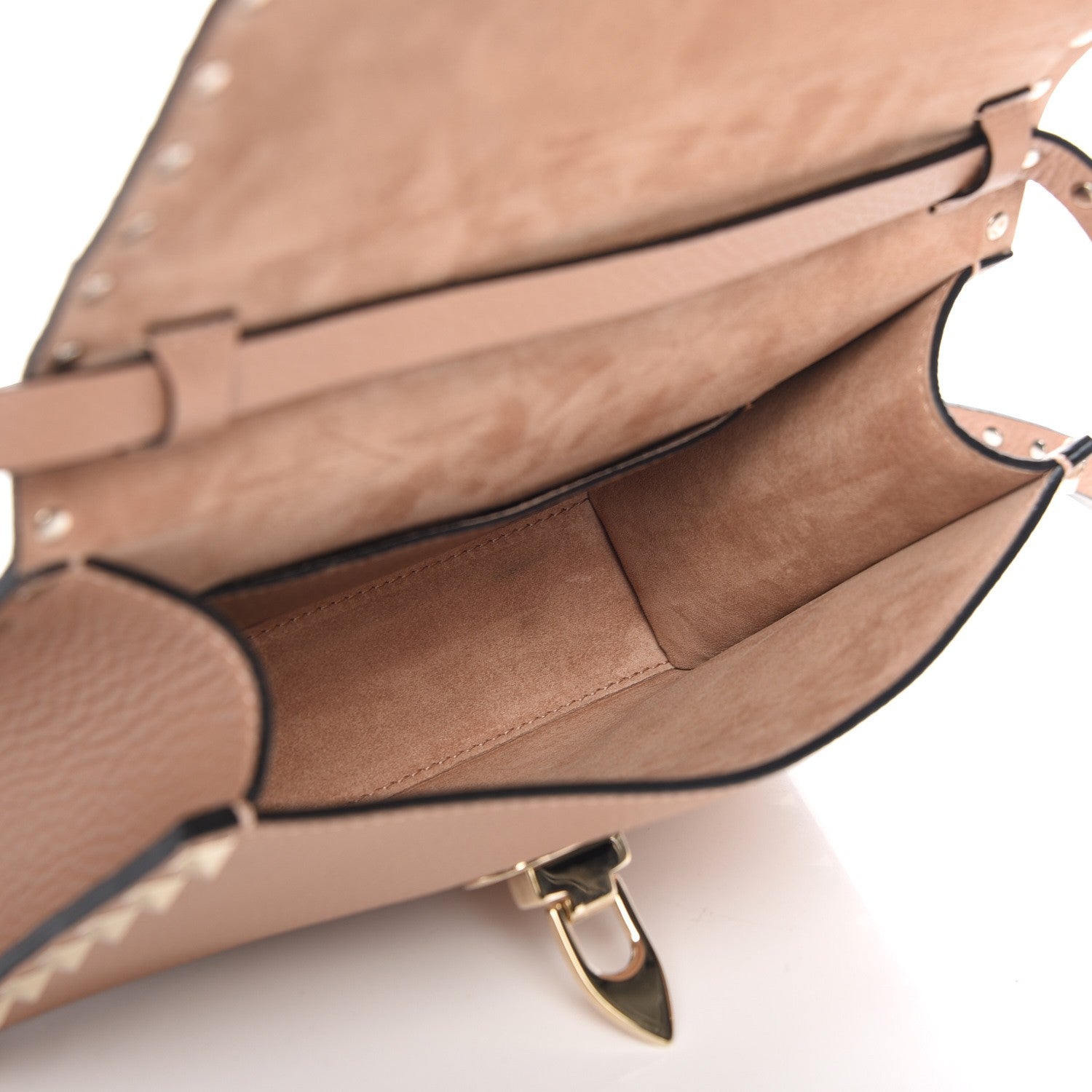 Valentino Garavani Pebbled Calfskin Medium Rockstud Flip Lock Crossbody Bag Skin Sorbet 5 of 7