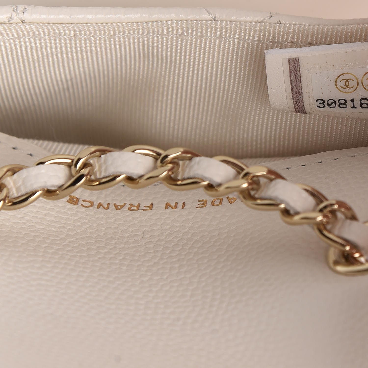 Chanel Caviar Quilted Flap Chain Waist Bag White 10 of 12