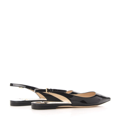 Jimmy Choo Patent Erin Slingback Flats 37.5 Black 4 of 8