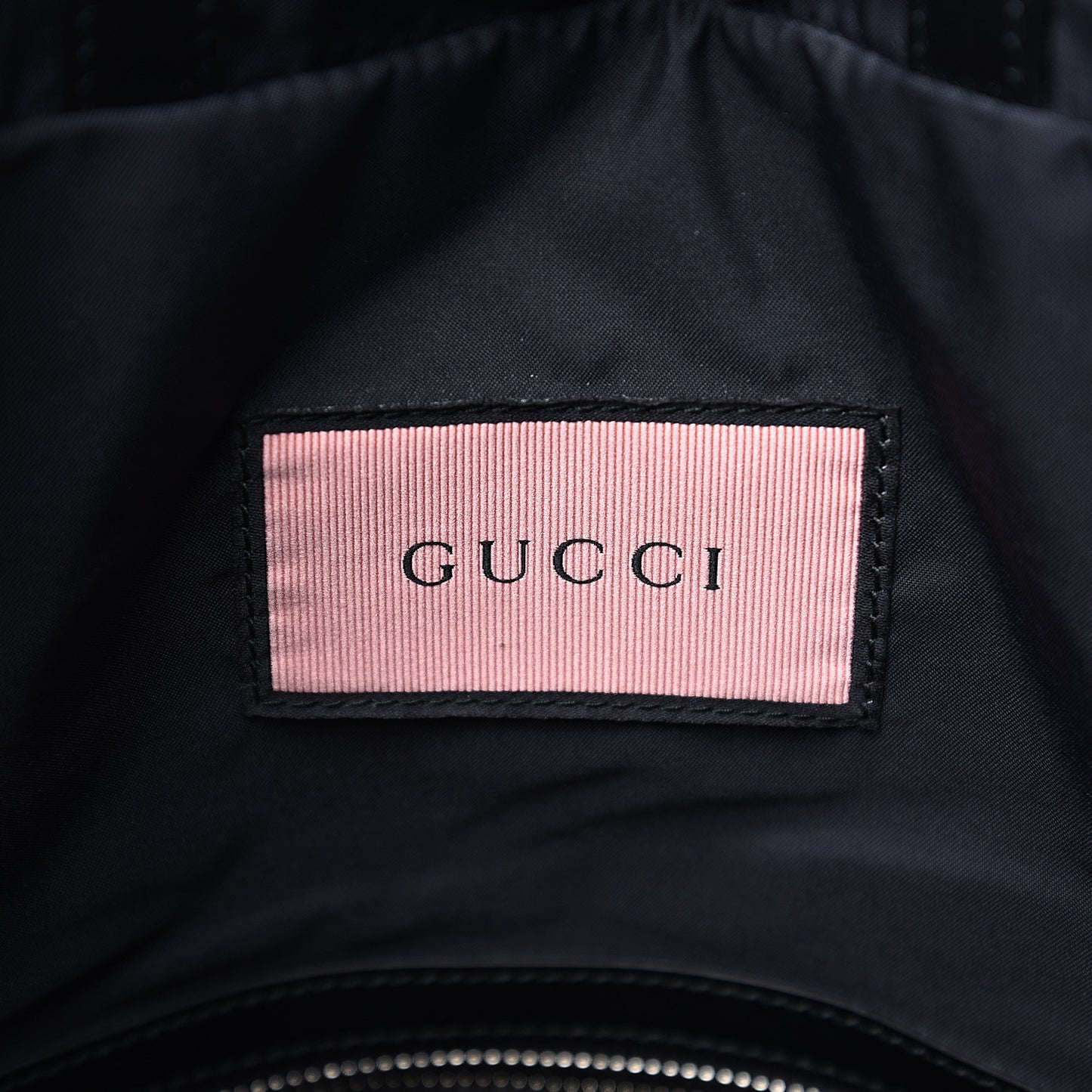 Calfskin Small GucciGhost Drawstring Backpack Black