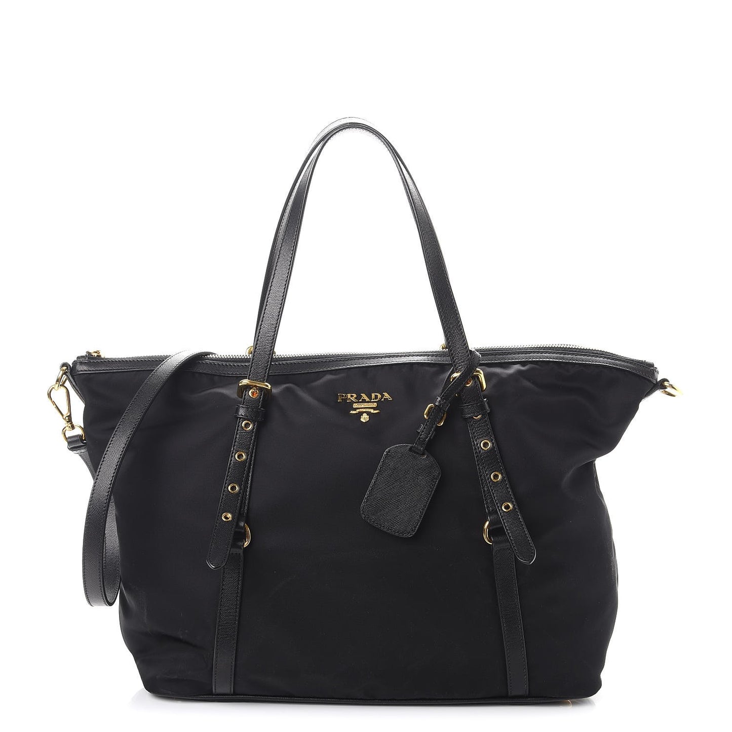 Tessuto Nylon Saffiano Tote Nero Black