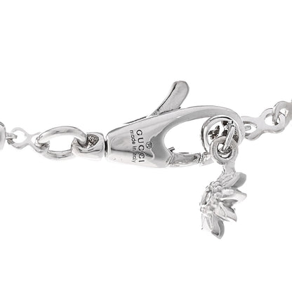 Gucci 18K White Gold Diamond GG Flora Pendant Necklace 4 of 5