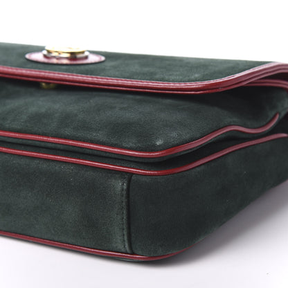 Gucci Suede Azalea Calfskin Small Marina Chain Shoulder Bag Green Red 7 of 10