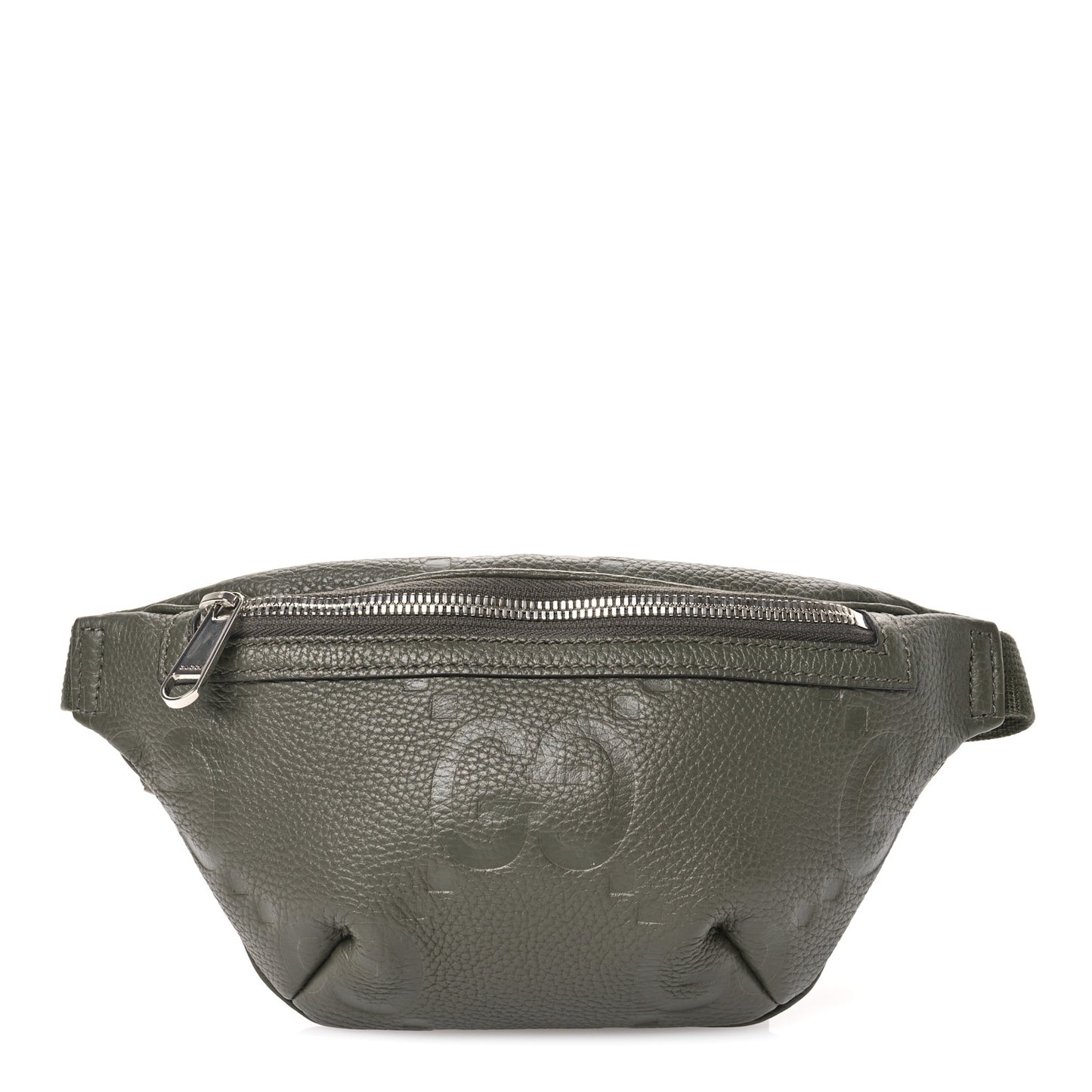 Piuma Calfskin Jumbo GG Embossed Small Belt Bag Dark Green