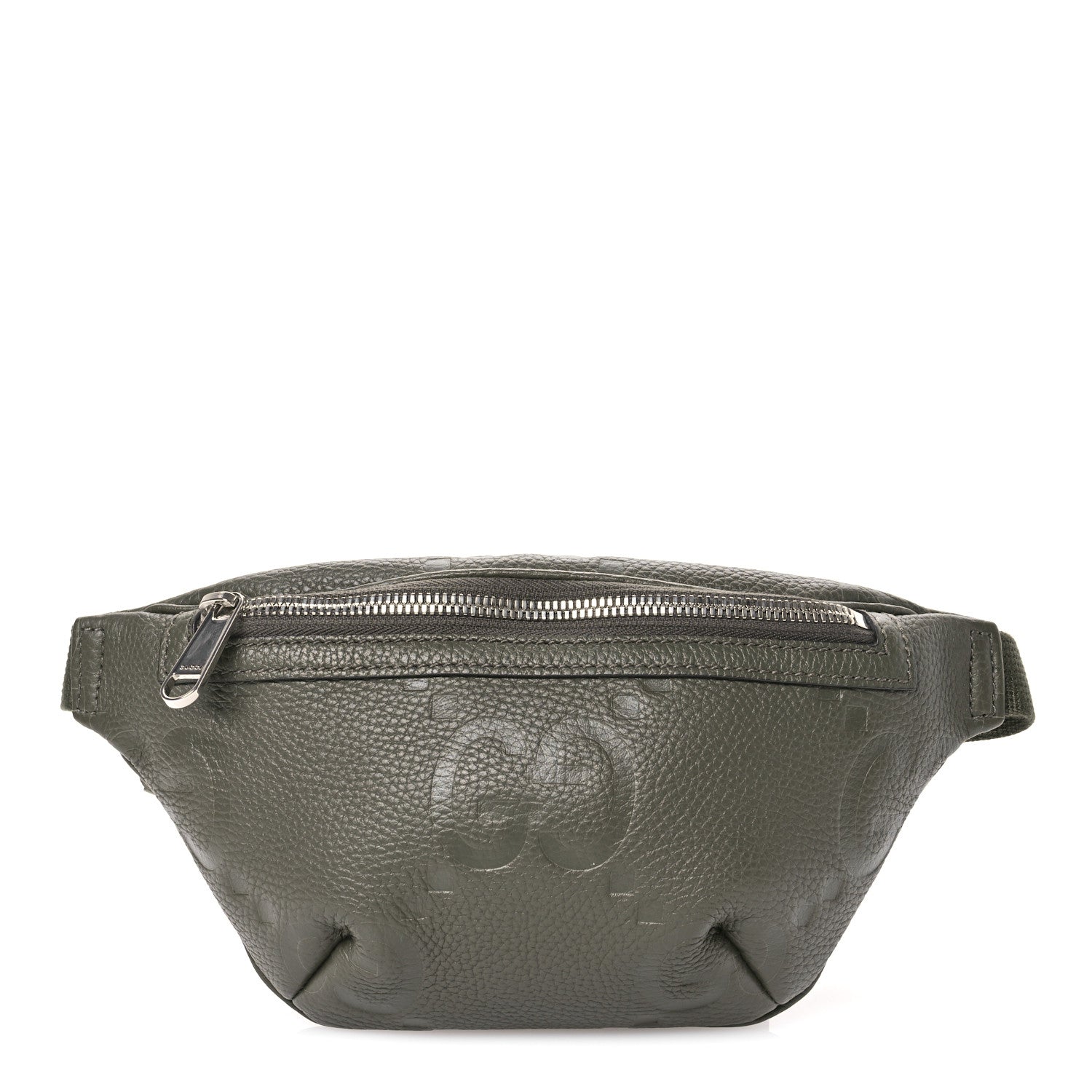 Gucci Piuma Calfskin Jumbo GG Embossed Small Belt Bag Dark Green 1 of 10