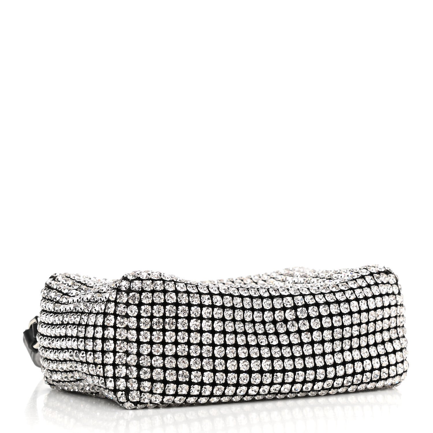 Alexander Wang Mesh Crystal Rhinestone Mini Heiress Pouch Black Silver 4 of 10