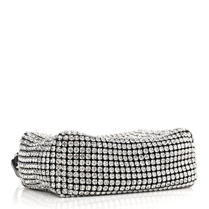 Alexander Wang Mesh Crystal Rhinestone Mini Heiress Pouch Black Silver 4 of 10
