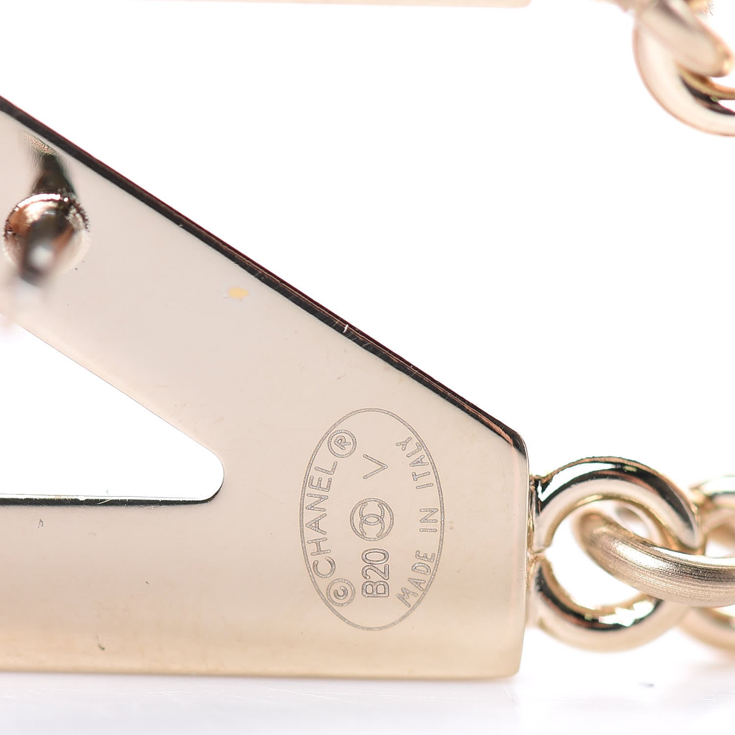 Chanel Metal Cha-Nel Logo Drop Earrings Gold 4 of 5