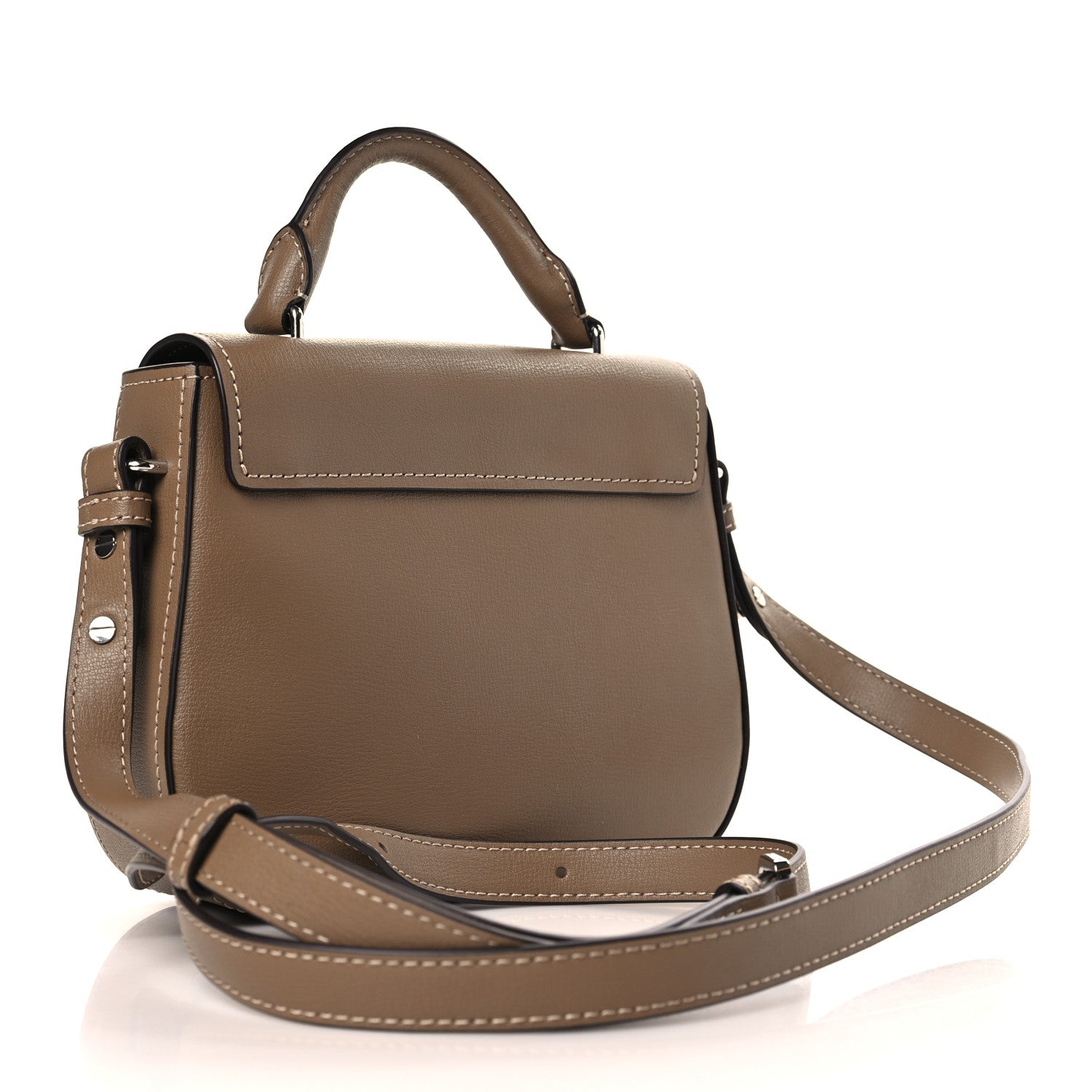Marc Jacobs MARC JACOBS Calfskin Mini Rider Top Handle Brown 3 of 8