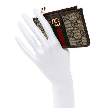 Gucci GG Supreme Monogram Web Ophidia Zip Card Case Brown 2 of 8