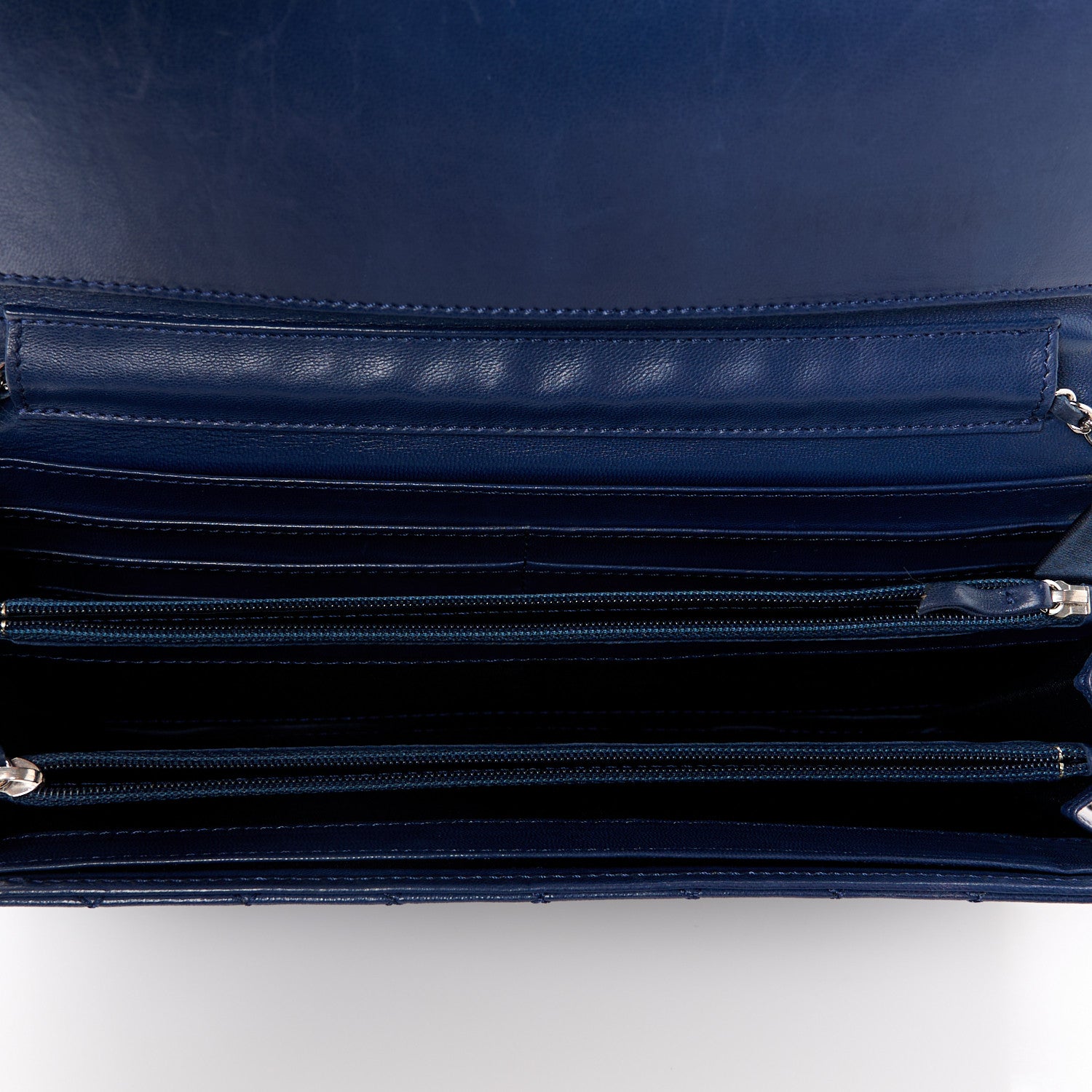 Chanel Lambskin Quilted Chain Clutch Flap Navy 5 of 14
