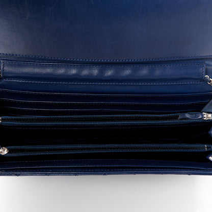 Chanel Lambskin Quilted Chain Clutch Flap Navy 5 of 14