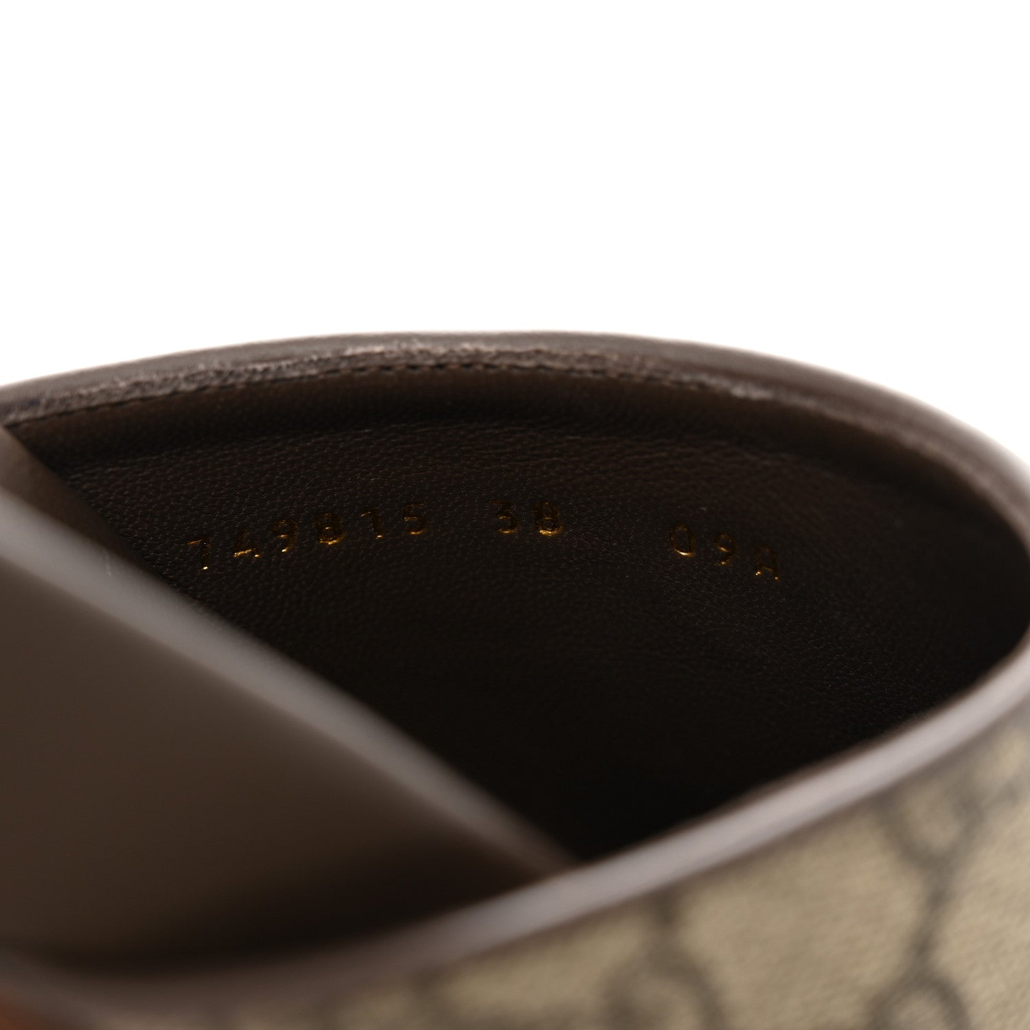 Gucci GG Supreme Monogram Miro Soft Calfskin Womens Horsebit Slippers 38 Beige Ebony New Acero 8 of 9