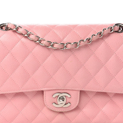 Chanel Caviar Quilted Medium Double Flap Pink 11 of 15