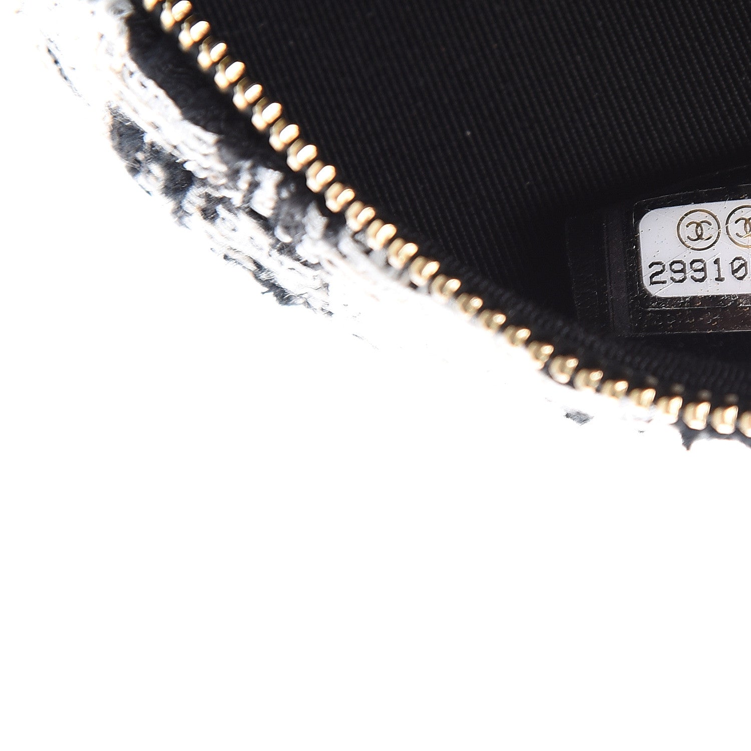 Chanel Tweed Quilted Round Clutch With Chain Black Ecru White 6 of 10