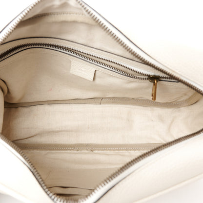 Gucci Pebbled Calfskin Logo Messenger Bag White 5 of 11