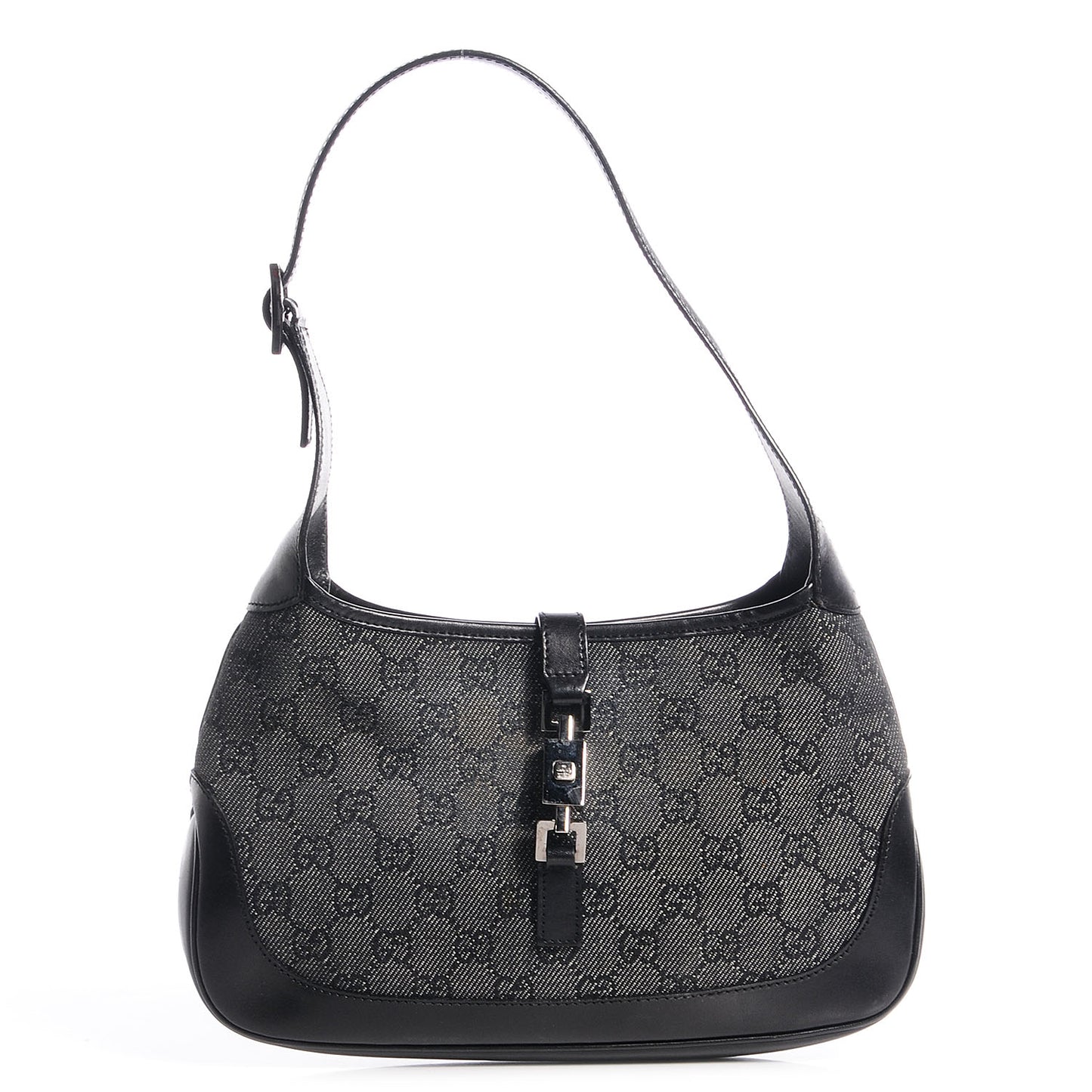 Denim Monogram Small Jackie O Hobo Black