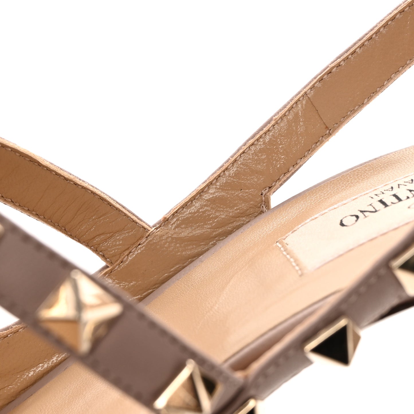 Calfskin Nappa Rockstud Ankle Strap 100mm Pumps 40 Grey Pink Poudre