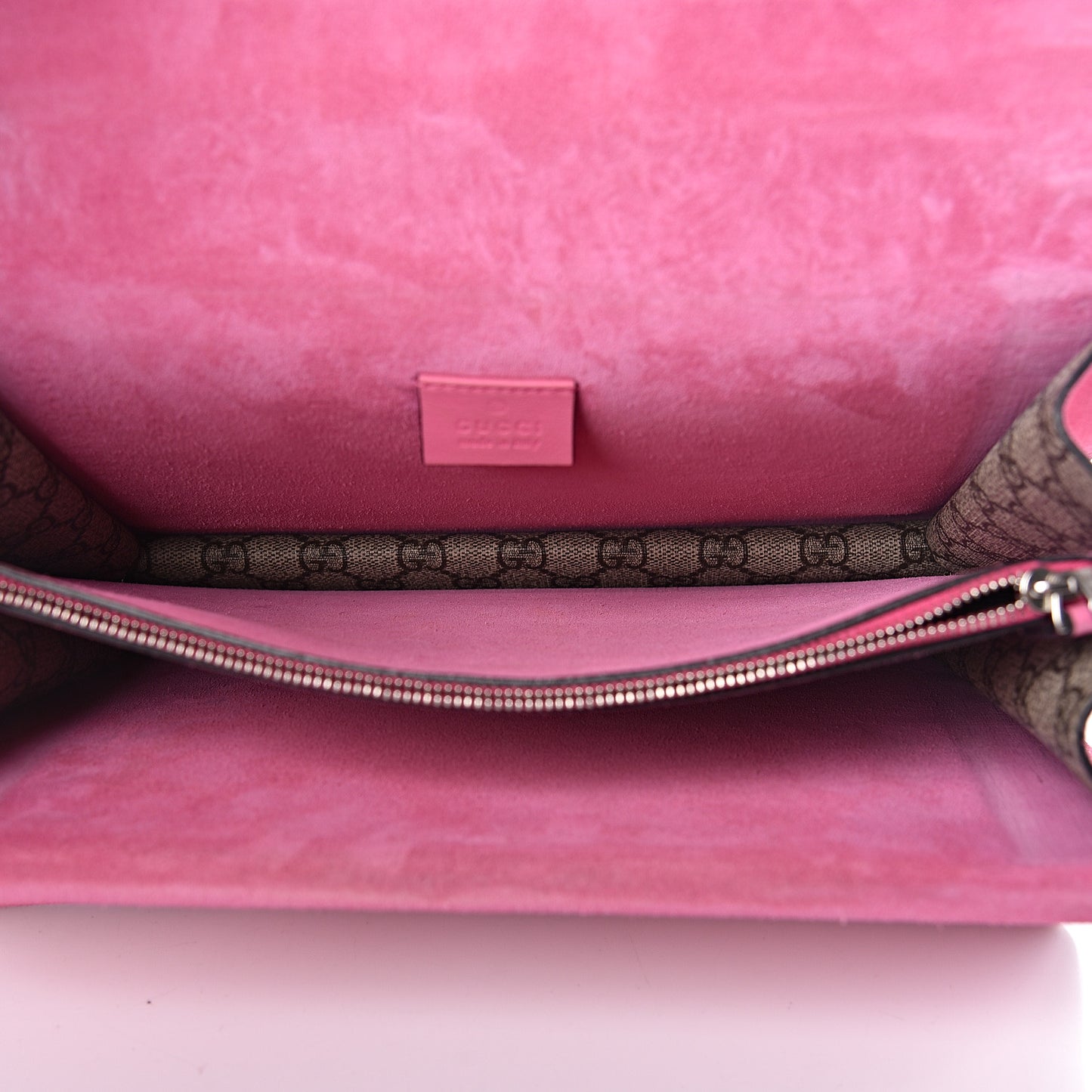 GG Supreme Monogram Suede Pierced Heart Embroidered Medium Dionysus Shoulder Bag Beige Ebony Pink Tropical Flower