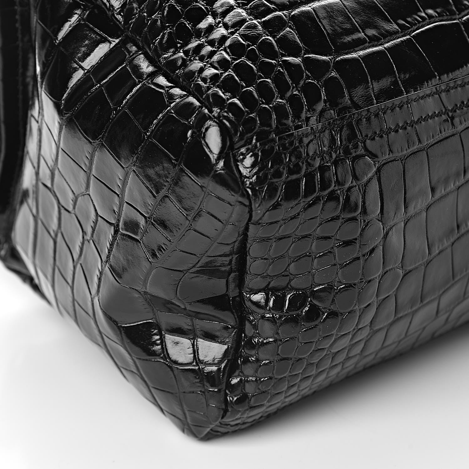 Givenchy Calfskin Crocodile Embossed Small Pandora Black 8 of 10