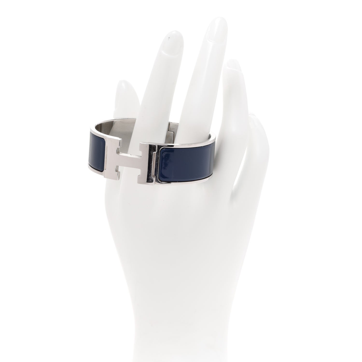 Hermes Enamel Wide Clic Clac H Bracelet PM Ultramarine 2 of 5