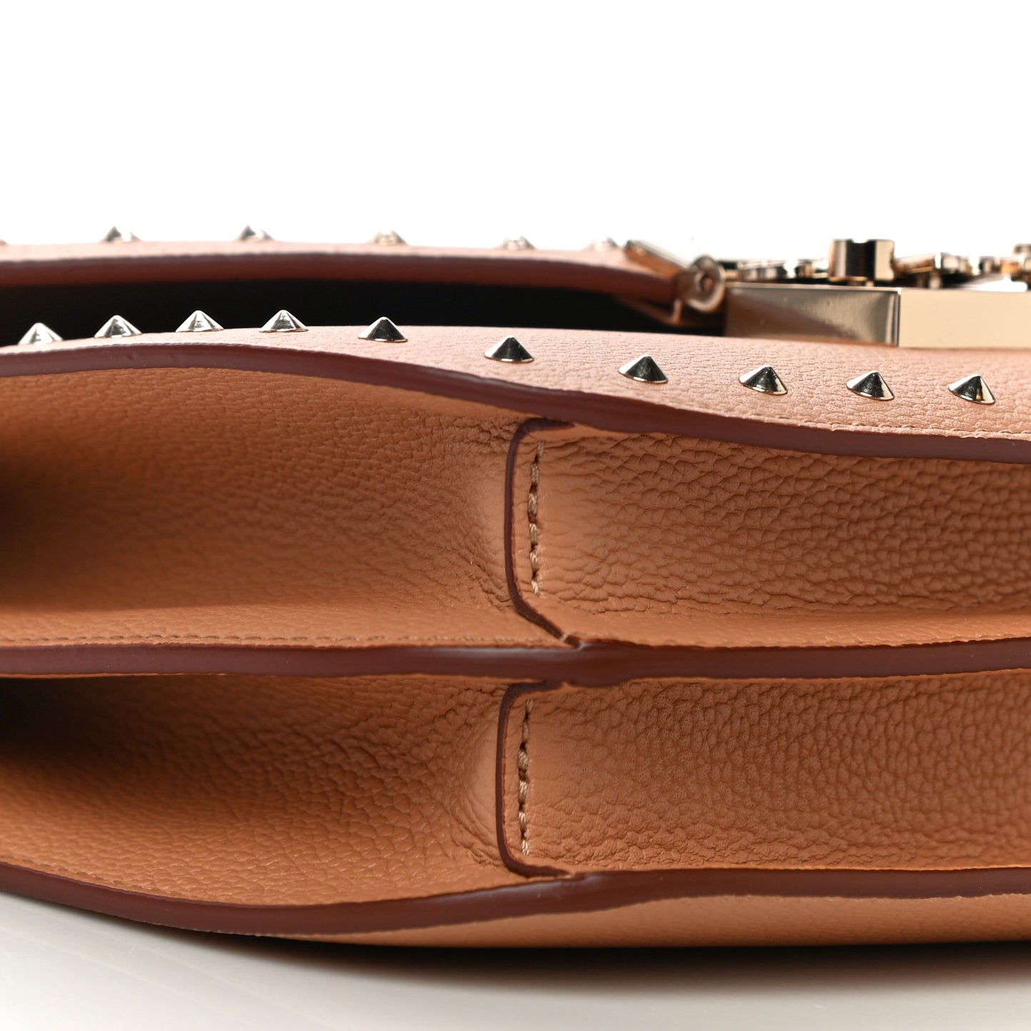 Calfskin Studded Patricia Crossbody Bag Biscuit