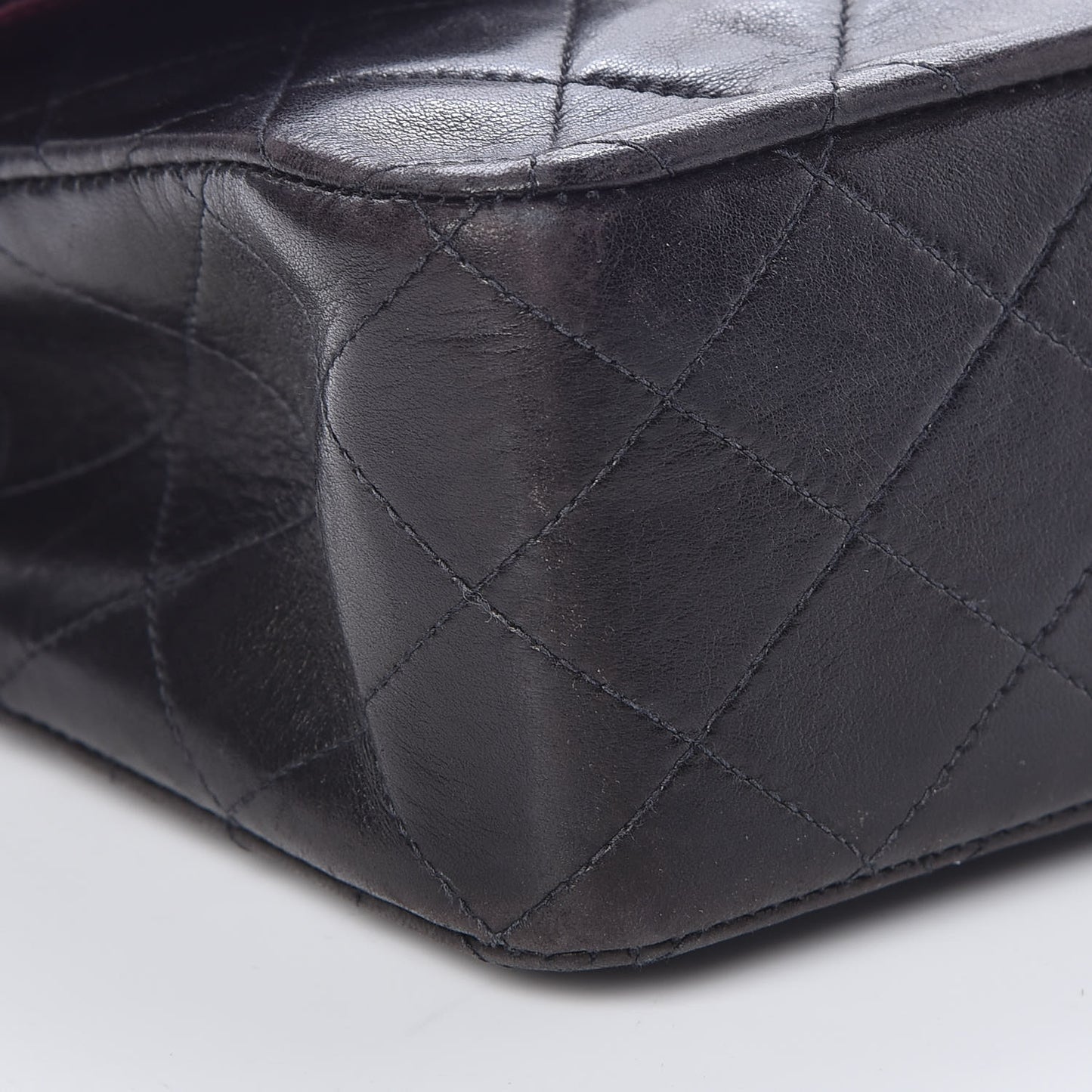 Lambskin Quilted Medium Double Flap Black