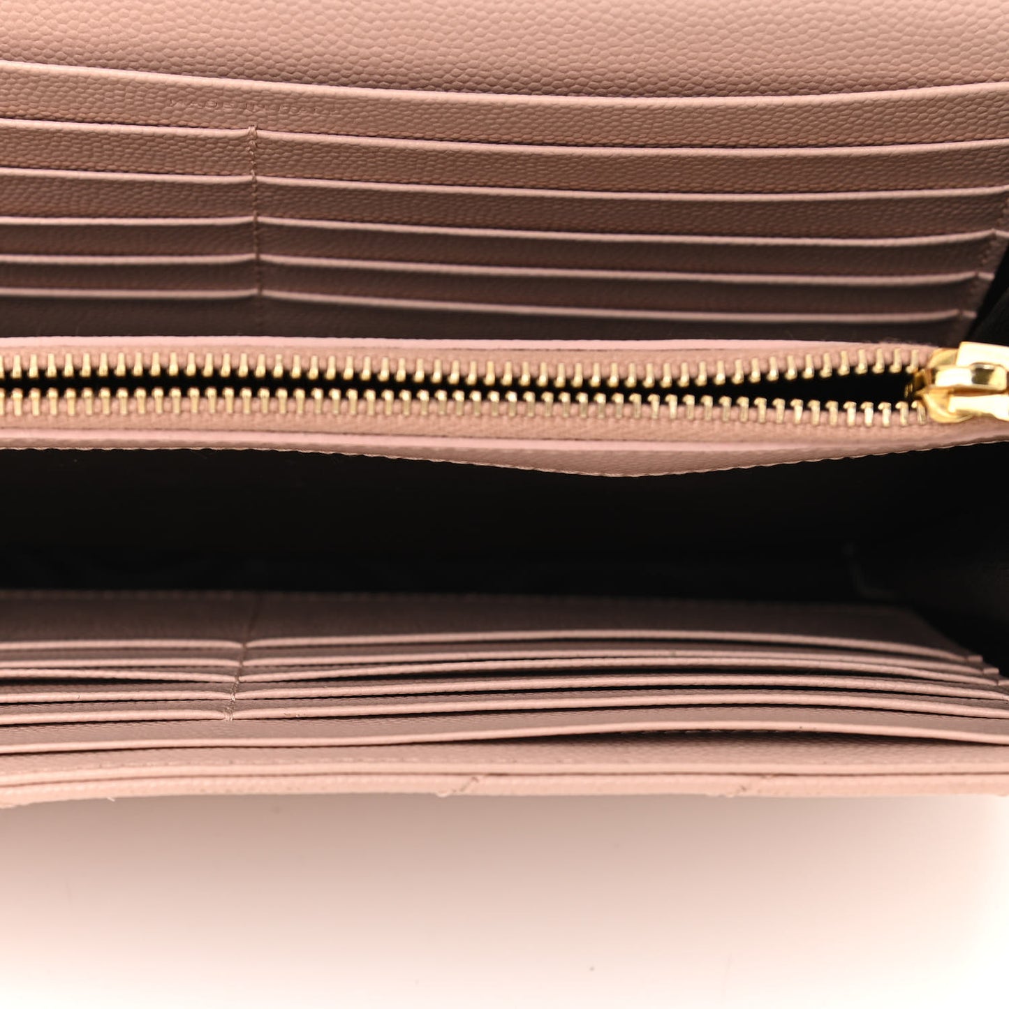 Grain De Poudre Matelasse Chevron Monogram Chain Wallet Pale Blush