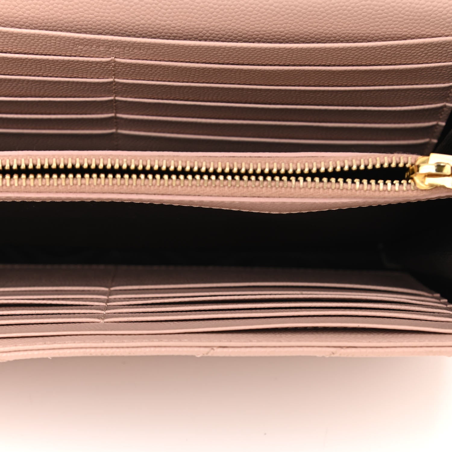 Saint Laurent Grain De Poudre Matelasse Chevron Monogram Chain Wallet Pale Blush 12 of 12