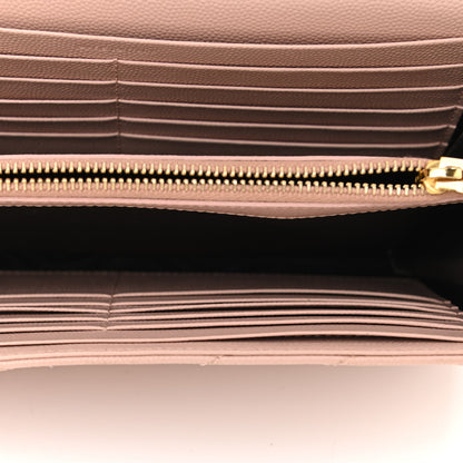 Saint Laurent Grain De Poudre Matelasse Chevron Monogram Chain Wallet Pale Blush 12 of 12