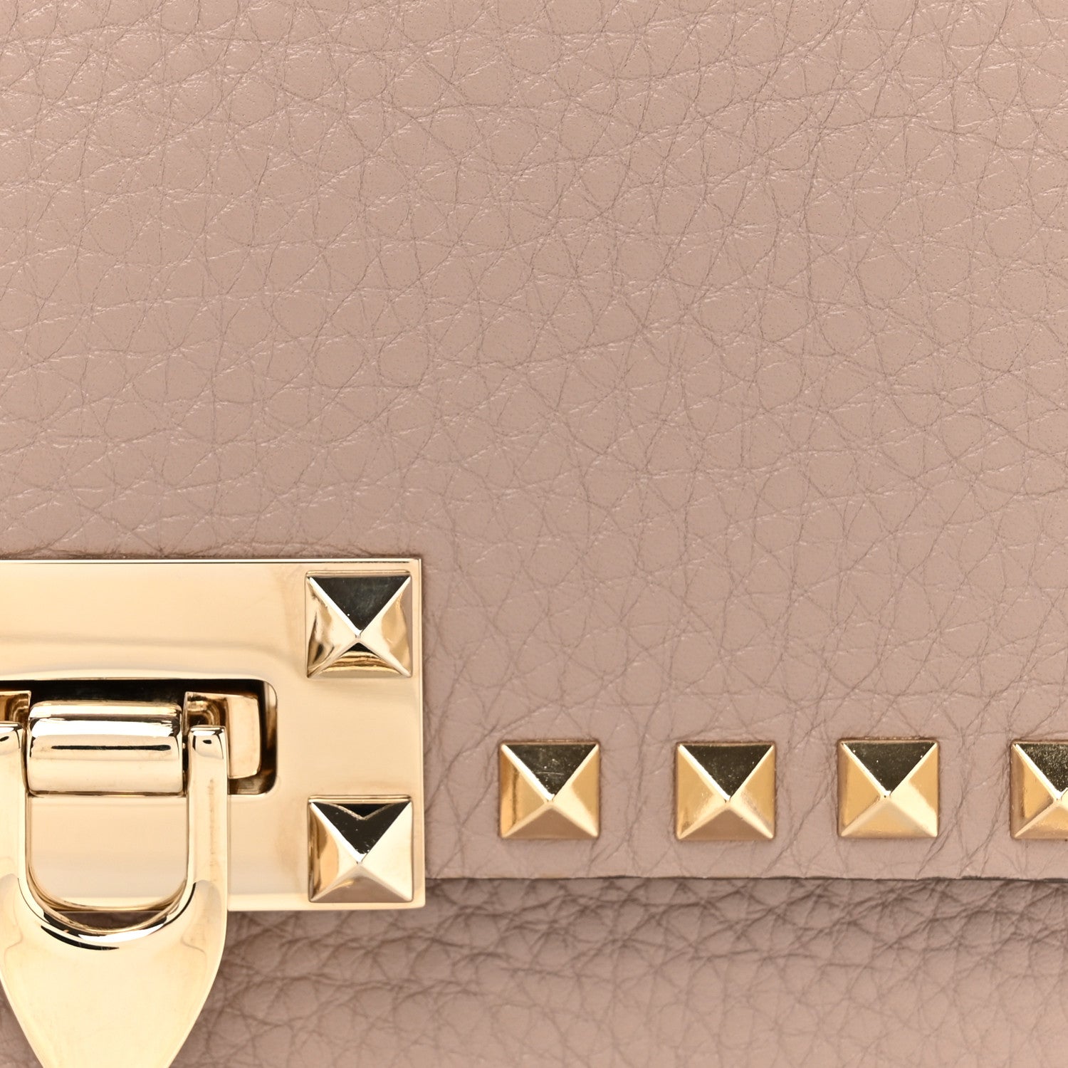 Valentino Garavani Grainy Calfskin Small Rockstud Top Handle Bag Poudre 7 of 11