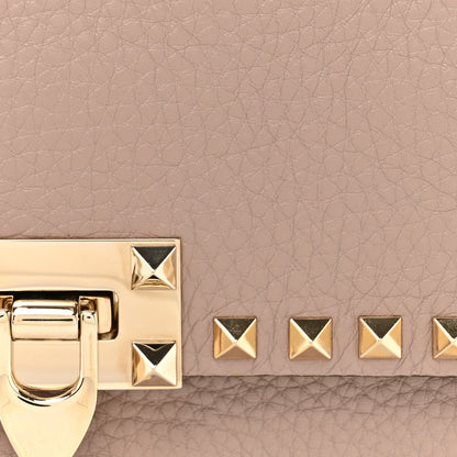 Valentino Garavani Grainy Calfskin Small Rockstud Top Handle Bag Poudre 7 of 11