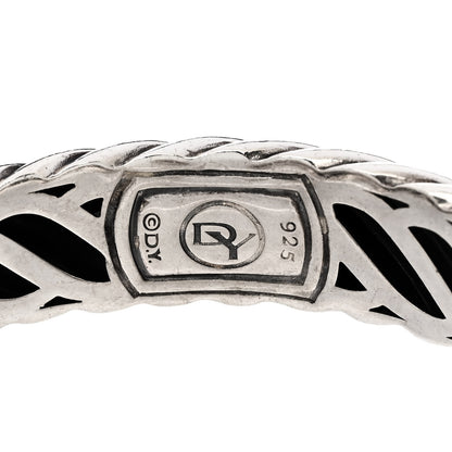 David Yurman Sterling Silver Diamond 15mm Waverly Hinge Bracelet 3 of 3