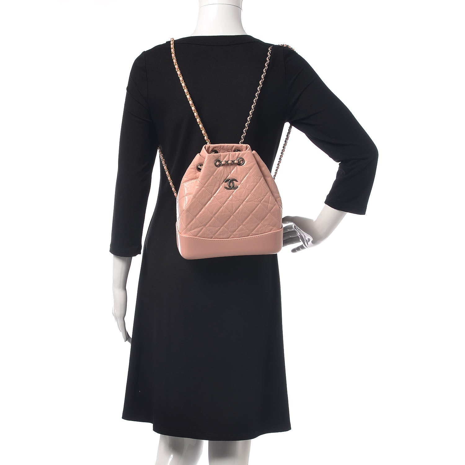 Chanel Aged Calfskin Quilted Small Gabrielle Backpack Pink 2 of 9