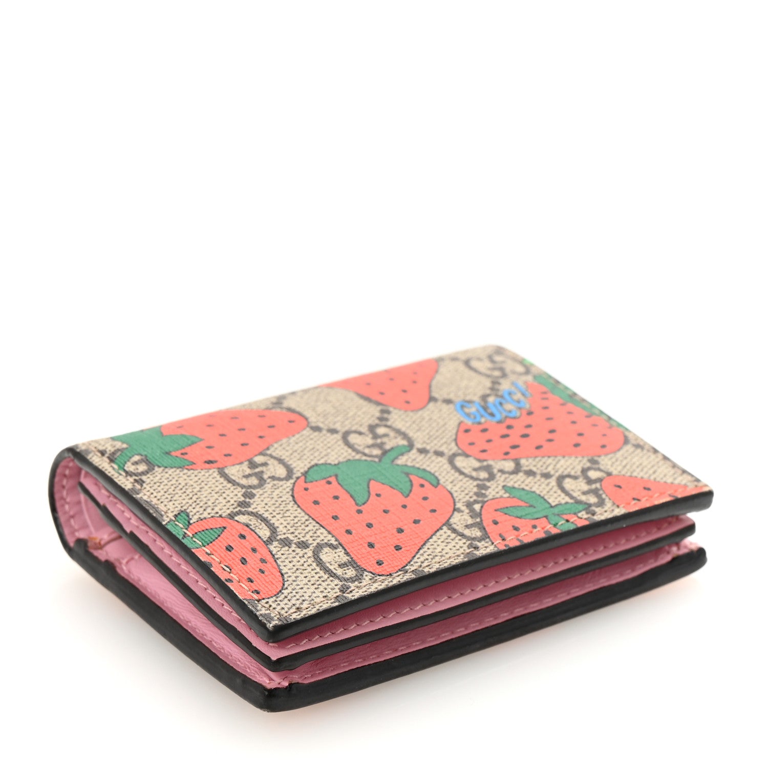 Gucci GG Supreme Monogram Strawberry Card Case 4 of 8